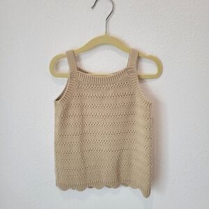 Beige Knit Tank Top w/ Scalloped Hem – Size 4T (2 Available) – Okie Dokie